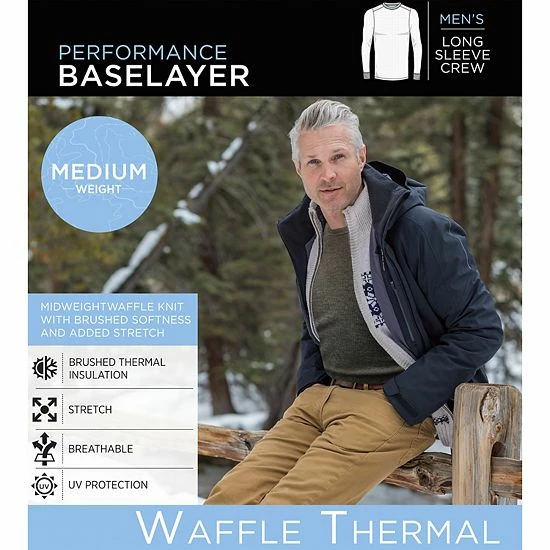 Men's Cuddl Duds® Midweight Waffle Thermal Performance Baselayer Crew Top Blue Heather Men's Cuddl Duds® Midweight Waffle Thermal Performance Baselayer Crew Top Blue Heather -Cuddl Duds shop unnamed file 1007