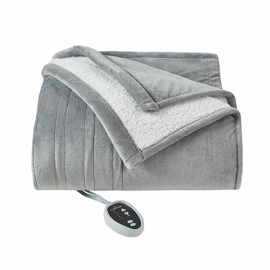 Cuddl Duds® Heated Plush Sherpa Blanket Navy 8 Cuddl Duds® Heated Plush Sherpa Blanket Navy - Image 8