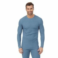 Men's Cuddl Duds® Midweight Waffle Thermal Performance Baselayer Crew Top Blue Heather 6 Men's Cuddl Duds® Midweight Waffle Thermal Performance Baselayer Crew Top Blue Heather -Cuddl Duds shop unnamed file 1012