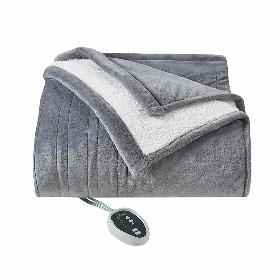 Cuddl Duds® Heated Plush Sherpa Blanket Navy 10 Cuddl Duds® Heated Plush Sherpa Blanket Navy - Image 10