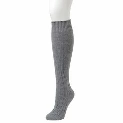 Women's Cuddl Duds® Plushfill* Cozy Welted Cabled Knee High Socks Black