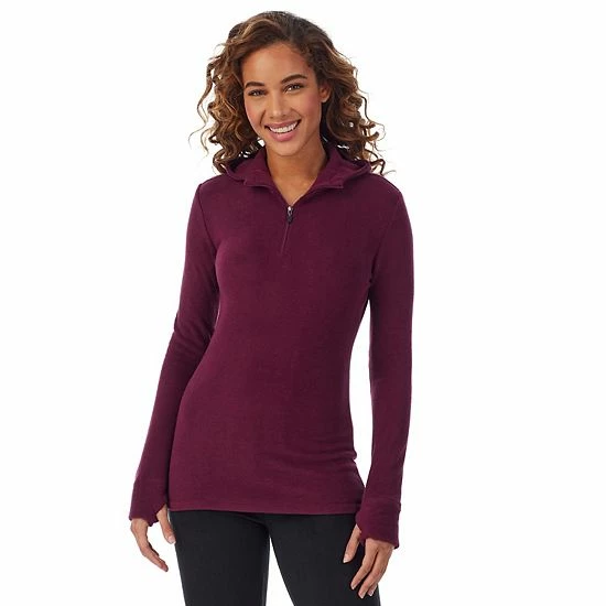 Women's Cuddl Duds® Fleecewear With Stretch Long Sleeve Half Zip Hoodie Black 5 Women's Cuddl Duds® Fleecewear With Stretch Long Sleeve Half Zip Hoodie Black - Image 5