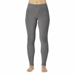 Petite Cuddl Duds® Fleecewear With Stretch Leggings Charcoal Heather
