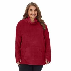 Plus Size Cuddl Duds® Fleecewear With Stretch Long Sleeve Tunic Top Black -Cuddl Duds shop unnamed file 1133