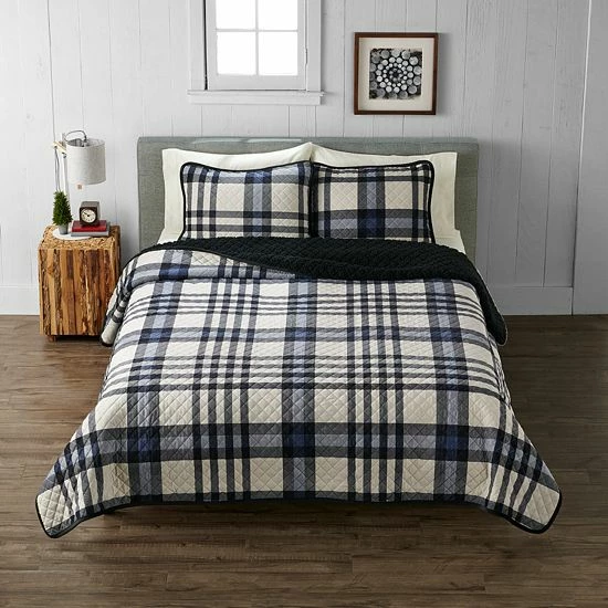 Cuddl Duds® Cozy Velvet Quilt Set With Shams Gray Plaid 1 Cuddl Duds® Cozy Velvet Quilt Set With Shams Gray Plaid