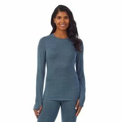 Women's Cuddl Duds® Ultra Cozy Long Sleeve Crewneck Top Charcoal Heather -Cuddl Duds shop unnamed file 1198