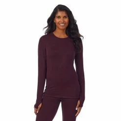 Women's Cuddl Duds® Ultra Cozy Long Sleeve Crewneck Top Charcoal Heather -Cuddl Duds shop unnamed file 1199