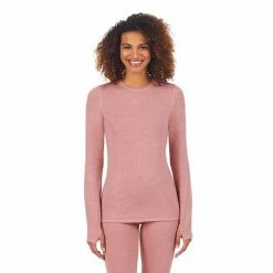 Women's Cuddl Duds® Ultra Cozy Long Sleeve Crewneck Top Charcoal Heather -Cuddl Duds shop unnamed file 1200