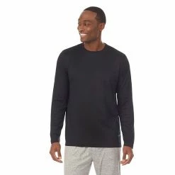 Men's Cuddl Duds® Far-Infrared Enhance Pajama Crewneck Tee Black -Cuddl Duds shop unnamed file 1212
