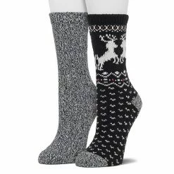 Women's Cuddl Duds® 2-Pack Plushfill* Reindeer Fair Isle Crew Socks Black 9 Women's Cuddl Duds® 2-Pack Plushfill* Reindeer Fair Isle Crew Socks Black -Cuddl Duds shop unnamed file 1239
