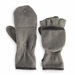 Cuddl Duds Fleece Flip Women's Finger Mittens Gray