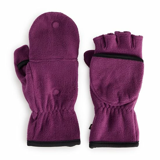 Cuddl Duds Fleece Flip Women's Finger Mittens Gray 2 Cuddl Duds Fleece Flip Women's Finger Mittens Gray - Image 2