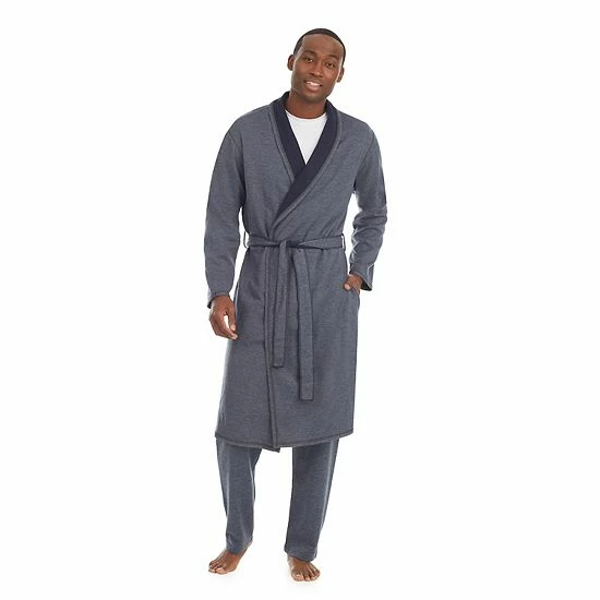 Men's Cuddl Duds® Essentials Robe Blue 4 Men's Cuddl Duds® Essentials Robe Blue - Image 4