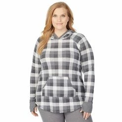 Plus Size Cuddl Duds® Long Sleeve Stretch Thermal Hooded Tunic Top Gray Buffalo Check 5 Plus Size Cuddl Duds® Long Sleeve Stretch Thermal Hooded Tunic Top Gray Buffalo Check -Cuddl Duds shop unnamed file 1301