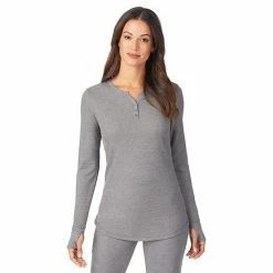 Women's Cuddl Duds® Long Sleeve Split V-Neck Stretch Thermal Top Grey Buffalo Check 2 Women's Cuddl Duds® Long Sleeve Split V-Neck Stretch Thermal Top Grey Buffalo Check -Cuddl Duds shop unnamed file 1305