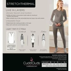 Women's Cuddl Duds® Long Sleeve Split V-Neck Stretch Thermal Top Grey Buffalo Check 6 Women's Cuddl Duds® Long Sleeve Split V-Neck Stretch Thermal Top Grey Buffalo Check -Cuddl Duds shop unnamed file 1309