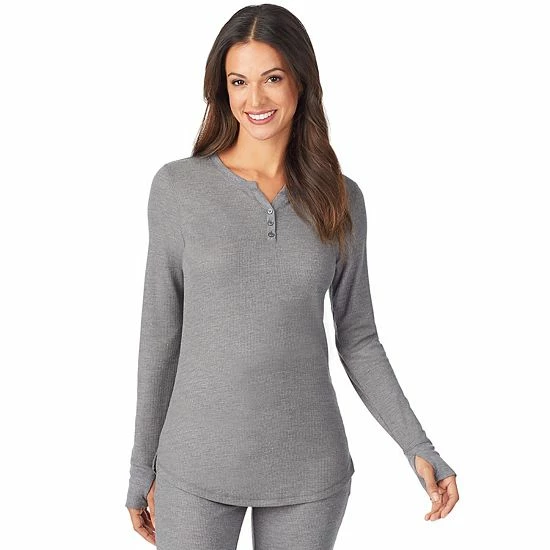 Women's Cuddl Duds® Long Sleeve Split V-Neck Stretch Thermal Top Grey Buffalo Check Women's Cuddl Duds® Long Sleeve Split V-Neck Stretch Thermal Top Grey Buffalo Check -Cuddl Duds shop unnamed file 1316