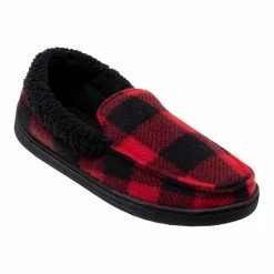 Boys Cuddl Duds Plaid Fleece Slippers Red Black -Cuddl Duds shop unnamed file 1328