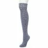 Womens Cuddl Duds Turncuff Seedstitch Diamond Over The Knee Socks Navy Twist