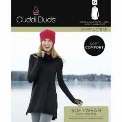 Plus Size Cuddl Duds® Softwear With Stretch Long Sleeve Cowlneck Tunic Top Grape -Cuddl Duds shop unnamed file 1341