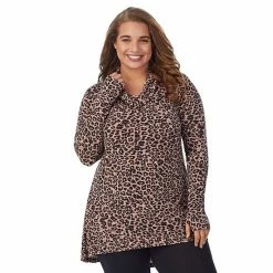 Plus Size Cuddl Duds® Softwear With Stretch Long Sleeve Cowlneck Tunic Top Grape -Cuddl Duds shop unnamed file 1343