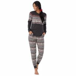 Petite Cuddl Duds 3-pc. Knit Long Sleeve Pajama Top, Banded Bottom Pajama Pants & Scrunchie Set Grey Heather Bear 15 Petite Cuddl Duds 3-pc. Knit Long Sleeve Pajama Top, Banded Bottom Pajama Pants & Scrunchie Set Grey Heather Bear -Cuddl Duds shop unnamed file 1352