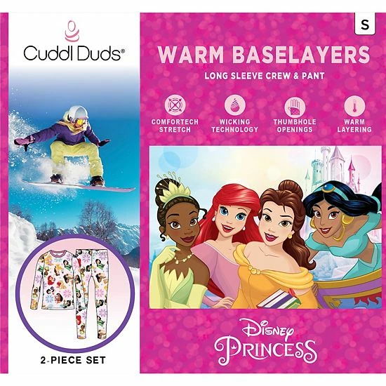 Girls 7-16 Cuddl Duds® Disney Princesses Stretch 2-Piece Base Layer Set 2 Girls 7-16 Cuddl Duds® Disney Princesses Stretch 2-Piece Base Layer Set - Image 2