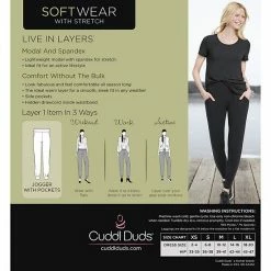 Women's Cuddl Duds® Softwear With Stretch Joggers Black -Cuddl Duds shop unnamed file 1424