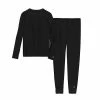 Cuddl Duds Girls 7-16 Fleece 2-Piece Base Layer Set Black