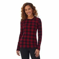 Women's Cuddl Duds® Fleecewear With Stretch Long Sleeve Crewneck Top Powder Pink -Cuddl Duds shop unnamed file 144