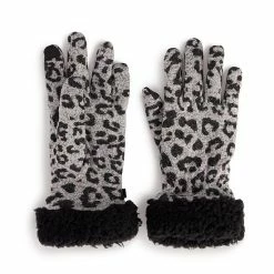 Women's Cuddl Duds® Soft Knit Gloves With Sherpa Cuff Medium Gray -Cuddl Duds shop unnamed file 1442