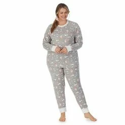 Plus Size Cuddl Duds 3-pc. Knit Long Sleeve Pajama Top, Banded Bottom Pajama Pants & Scrunchie Set Navy Winter Trees 4 Plus Size Cuddl Duds 3-pc. Knit Long Sleeve Pajama Top, Banded Bottom Pajama Pants & Scrunchie Set Navy Winter Trees -Cuddl Duds shop unnamed file 1447