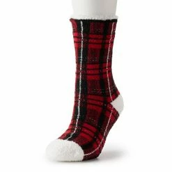 Women's Cuddl Duds Plaid Cozy Lined Lounge Slipper Socks Haute Red 6 Women's Cuddl Duds Plaid Cozy Lined Lounge Slipper Socks Haute Red -Cuddl Duds shop unnamed file 1467