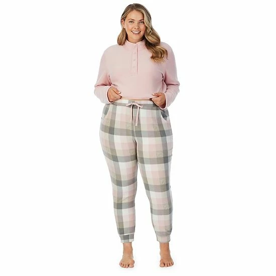 Plus Size Cuddl Duds Fleece Long Sleeve Pajama Top And Banded Bottom Pajama Pants Sleep Set Blush 4 Plus Size Cuddl Duds Fleece Long Sleeve Pajama Top And Banded Bottom Pajama Pants Sleep Set Blush - Image 4