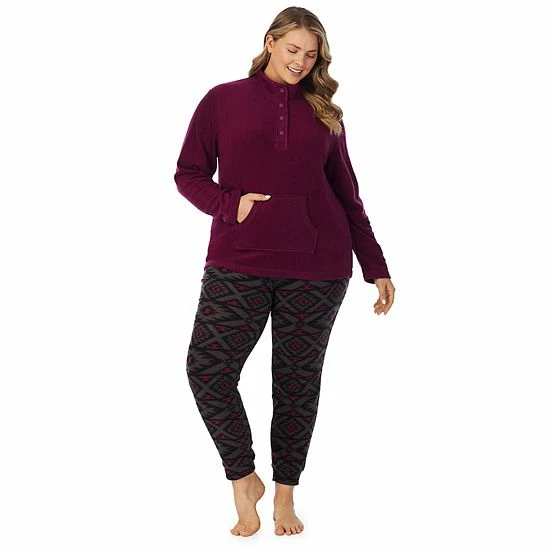 Plus Size Cuddl Duds Fleece Long Sleeve Pajama Top And Banded Bottom Pajama Pants Sleep Set Blush 5 Plus Size Cuddl Duds Fleece Long Sleeve Pajama Top And Banded Bottom Pajama Pants Sleep Set Blush - Image 5