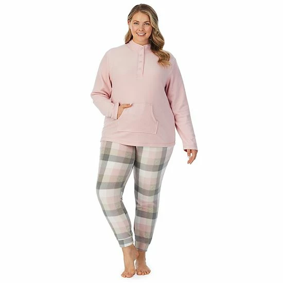 Plus Size Cuddl Duds Fleece Long Sleeve Pajama Top And Banded Bottom Pajama Pants Sleep Set Blush 6 Plus Size Cuddl Duds Fleece Long Sleeve Pajama Top And Banded Bottom Pajama Pants Sleep Set Blush - Image 6