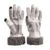 Women's Cuddl Duds® Double Plush Velour & Sherpa Cuff Gloves Fuchsia