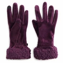 Women's Cuddl Duds® Double Plush Velour & Sherpa Cuff Gloves Fuchsia -Cuddl Duds shop unnamed file 1536