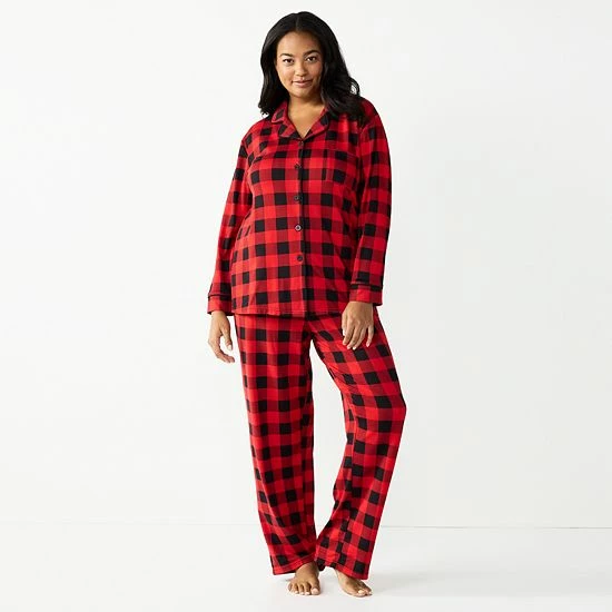 Plus Size Jammies For Your Families® Beary Cool Buffalo Check Pajama Set By Cuddl Duds® 1 Plus Size Jammies For Your Families® Beary Cool Buffalo Check Pajama Set By Cuddl Duds®