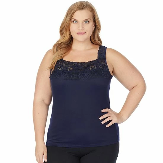 Plus Size Cuddl Duds® SofTech Lace-Trim Squareneck Tank White Plus Size Cuddl Duds® SofTech Lace-Trim Squareneck Tank White -Cuddl Duds shop unnamed file 1544