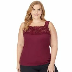 Plus Size Cuddl Duds® SofTech Lace-Trim Squareneck Tank White 7 Plus Size Cuddl Duds® SofTech Lace-Trim Squareneck Tank White -Cuddl Duds shop unnamed file 1548