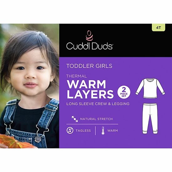 Toddler Girls Cuddl Duds® Thermal 2-Piece Baselayer Set Isle 2 Toddler Girls Cuddl Duds® Thermal 2-Piece Baselayer Set Isle - Image 2