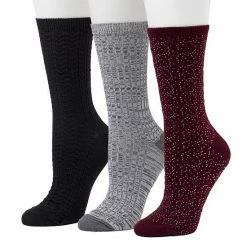 Women's Cuddl Duds® 3-Pack Scattered Birdseye Spacedye Tuckstitch Crew Socks Marshmallow -Cuddl Duds shop unnamed file 1584