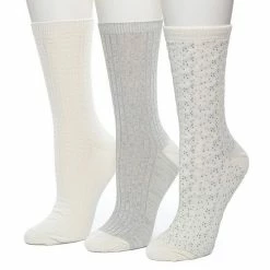 Women's Cuddl Duds® 3-Pack Scattered Birdseye Spacedye Tuckstitch Crew Socks Marshmallow -Cuddl Duds shop unnamed file 1587