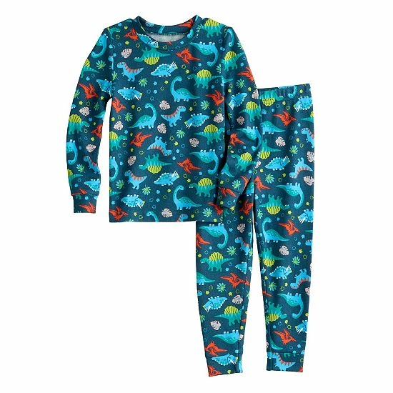 Toddler Boy Cuddl Duds® Dino Pajama Set 1 Toddler Boy Cuddl Duds® Dino Pajama Set