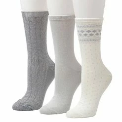 Women's Cuddl Duds® 3-Pack Plushfill* Midweight Boarder Fair Isle & Twisted Stitch Crew Socks Ivory 11 Women's Cuddl Duds® 3-Pack Plushfill* Midweight Boarder Fair Isle & Twisted Stitch Crew Socks Ivory -Cuddl Duds shop unnamed file 1614