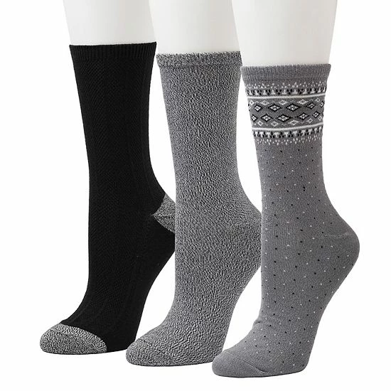 Women's Cuddl Duds® 3-Pack Plushfill* Midweight Boarder Fair Isle & Twisted Stitch Crew Socks Ivory 6 Women's Cuddl Duds® 3-Pack Plushfill* Midweight Boarder Fair Isle & Twisted Stitch Crew Socks Ivory - Image 6