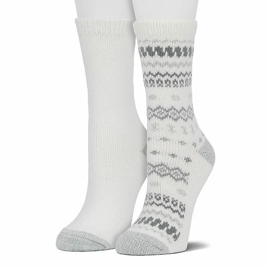 Women's Cuddl Duds® 2-Pack Plushfill* Geometric Fair Isle & Solid Crew Socks Zinfandel Women's Cuddl Duds® 2-Pack Plushfill* Geometric Fair Isle & Solid Crew Socks Zinfandel -Cuddl Duds shop unnamed file 1620