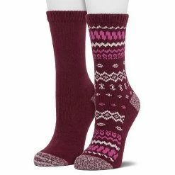 Women's Cuddl Duds® 2-Pack Plushfill* Geometric Fair Isle & Solid Crew Socks Zinfandel 4 Women's Cuddl Duds® 2-Pack Plushfill* Geometric Fair Isle & Solid Crew Socks Zinfandel -Cuddl Duds shop unnamed file 1621