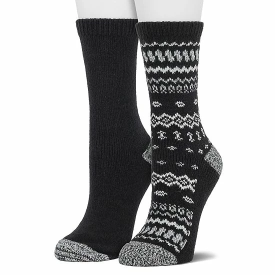 Women's Cuddl Duds® 2-Pack Plushfill* Geometric Fair Isle & Solid Crew Socks Zinfandel Women's Cuddl Duds® 2-Pack Plushfill* Geometric Fair Isle & Solid Crew Socks Zinfandel -Cuddl Duds shop unnamed file 1622